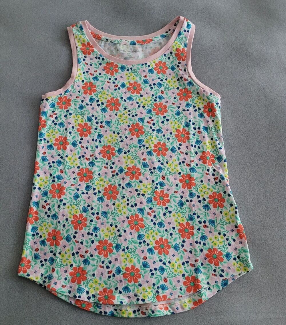 AMAZON ESSENTIALS Girl's Floral Loose Fit Tank Top-Sz 10 NEW! No tags